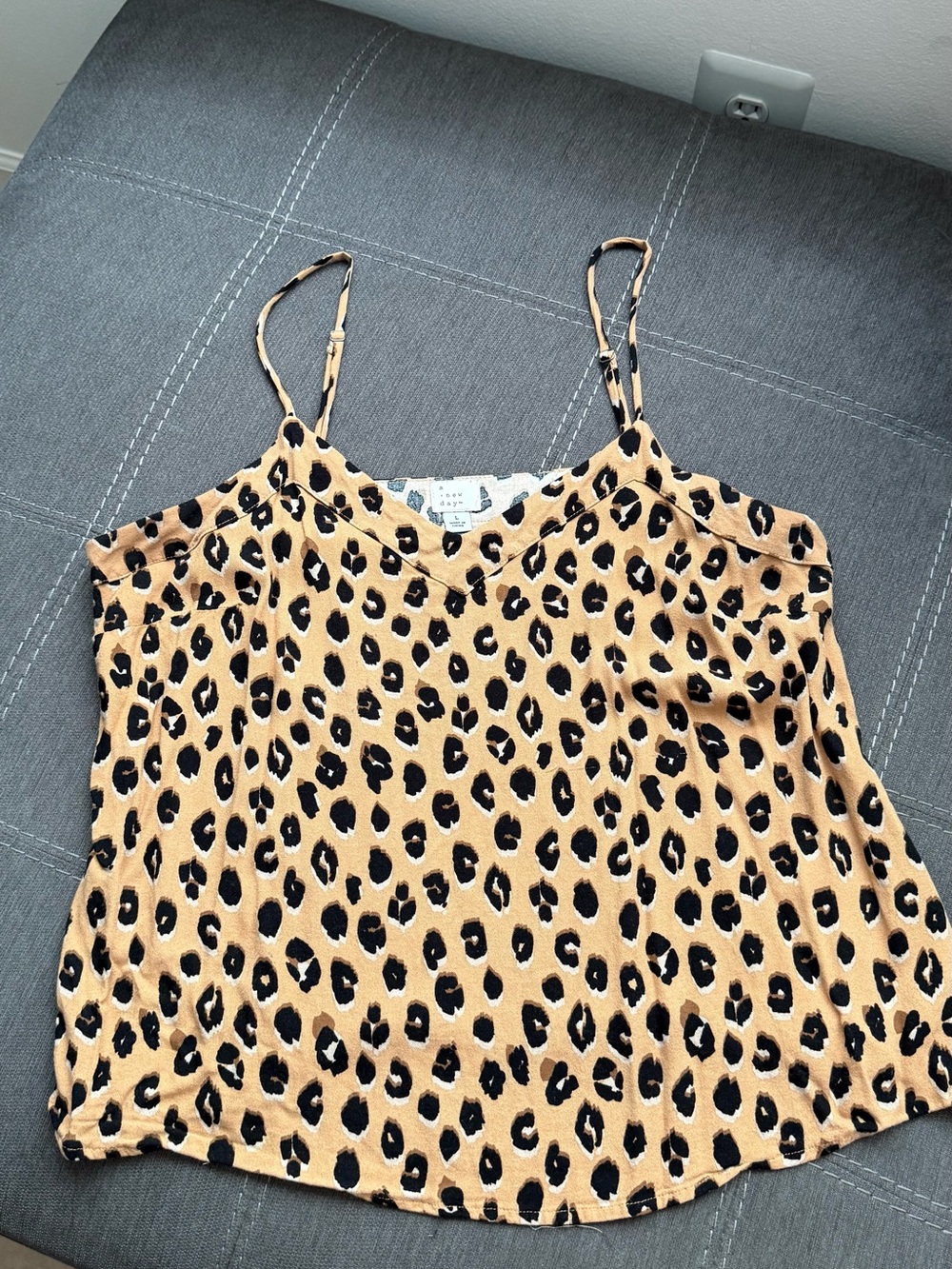 a new day Leopard Print Cami - Tan & Black